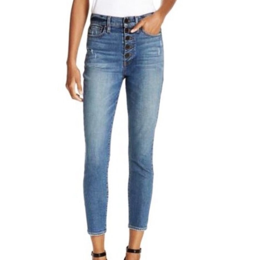 AO.LA By Alice & Olivia High Rise Button Fly Skinny Jeans
